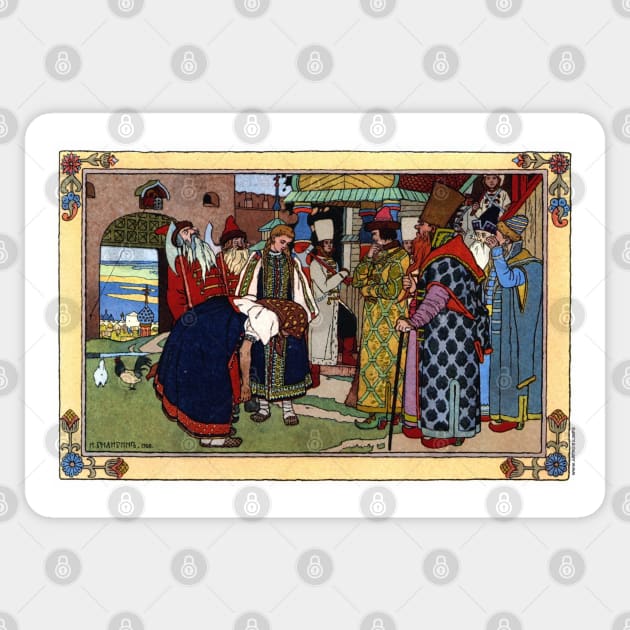 Vasilisa the Beautiful and the King - Ivan Bilibin Sticker by forgottenbeauty